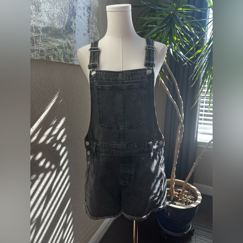 Madewell | Faded Black Denim Shortall | Medium